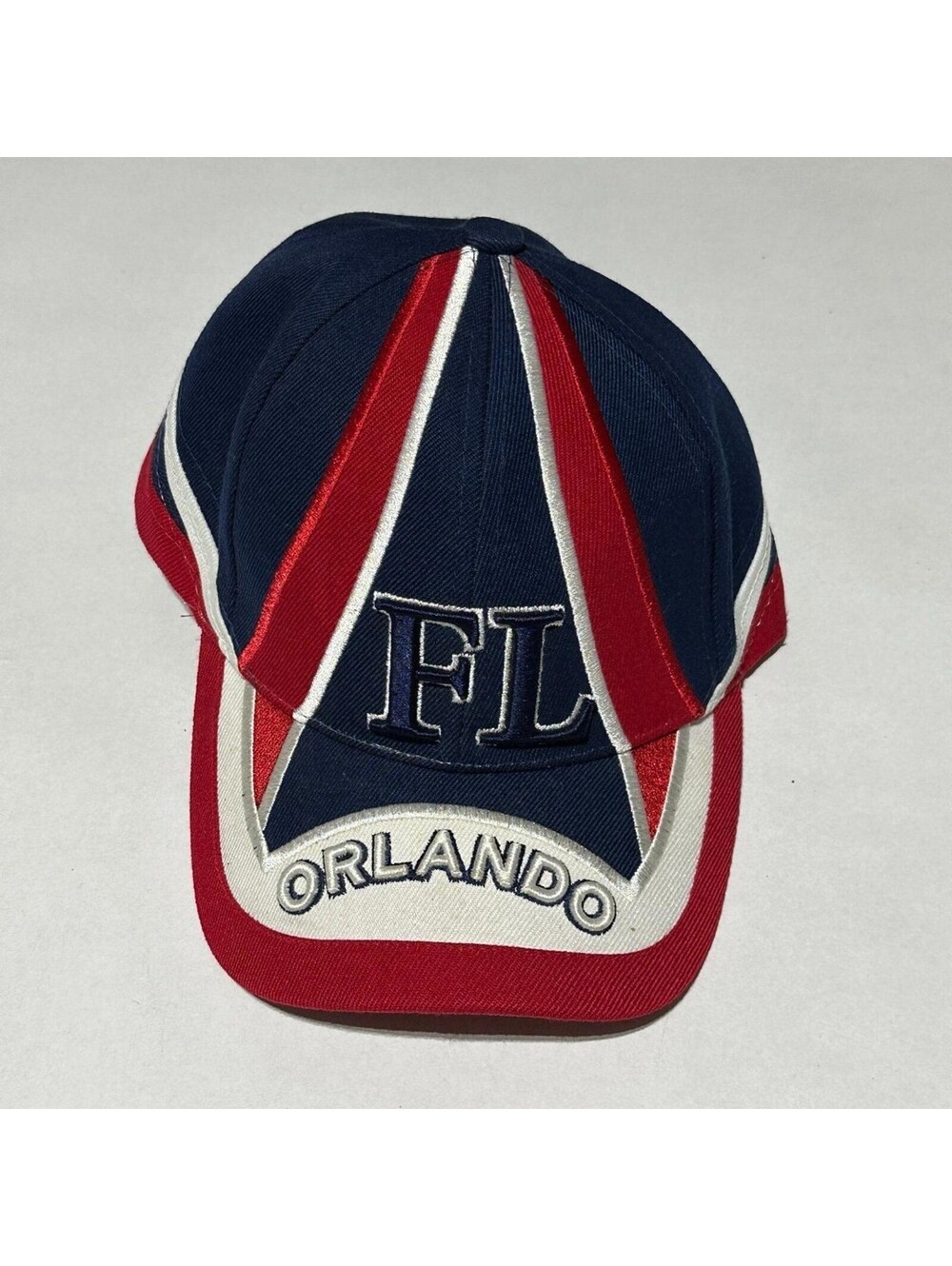 Vintage Orlando Florida FL Hat Navy Red White Souvenir Baseball Cap OSFM Retro